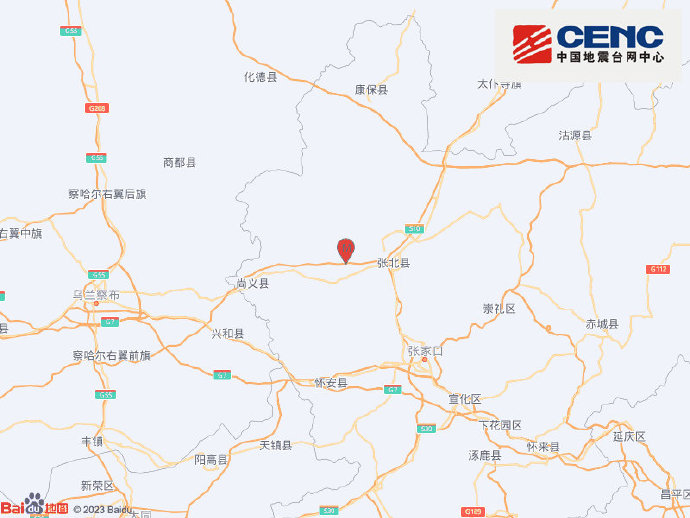 河北张家口市张北县发生2.4级地震