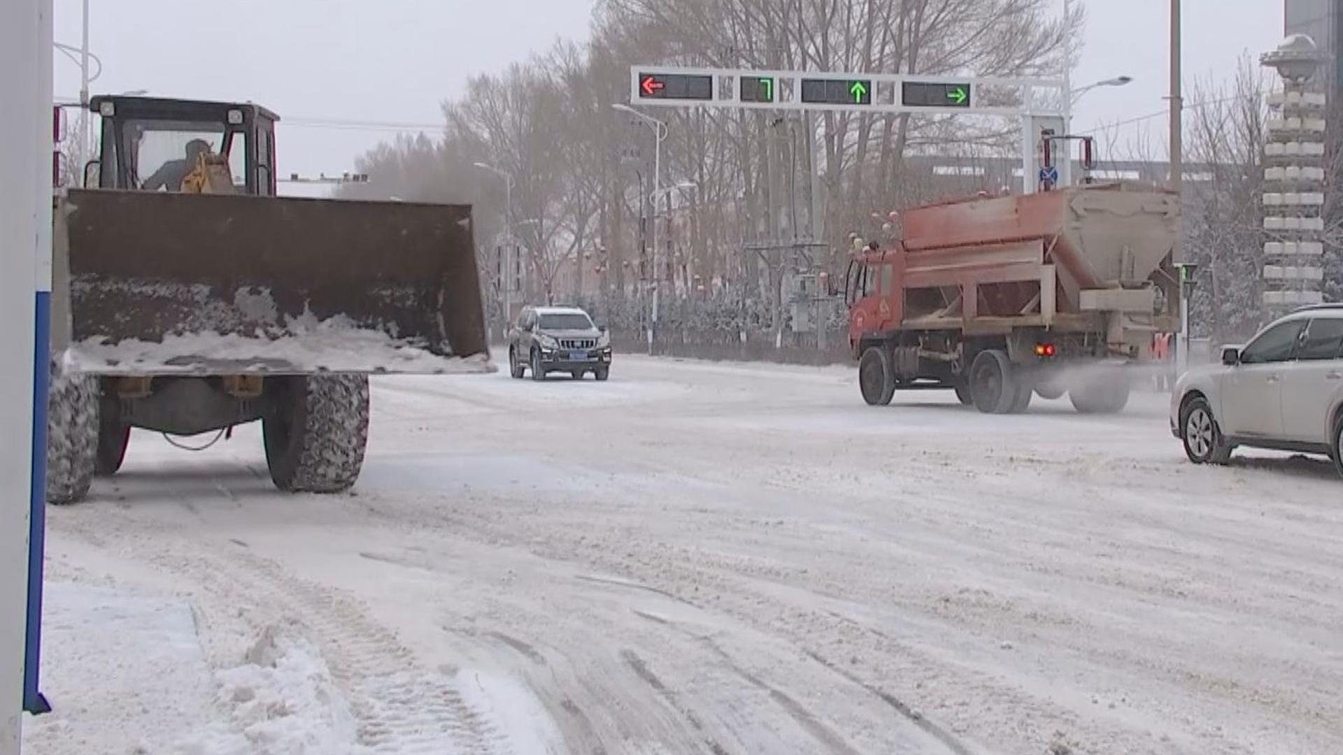 内蒙古通辽市出现大范围降雪